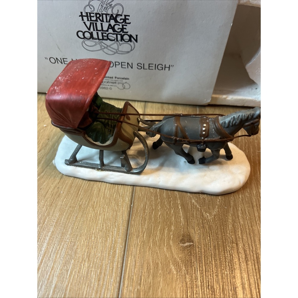 Dept 56  One Horse Open Sleigh Heritage Village Collection #5982-0 Retired Box - Picture 3 of 4